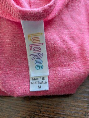 LuLaRoe Irma Tunic Medium Coral Heather High Low Vertical Tag M